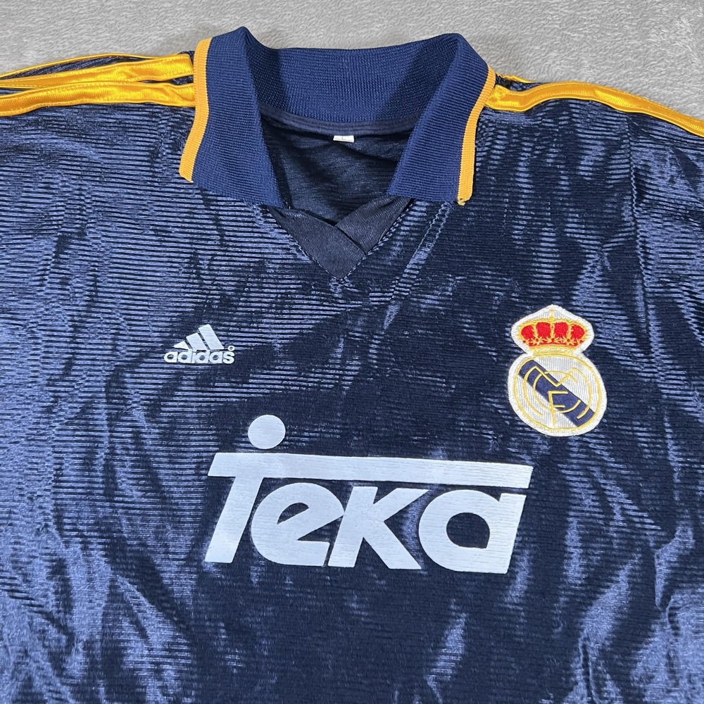 Vintage Real Madrid Jersey Mens Large Blue La Liga Soccer Shirt Adidas Teka 90s